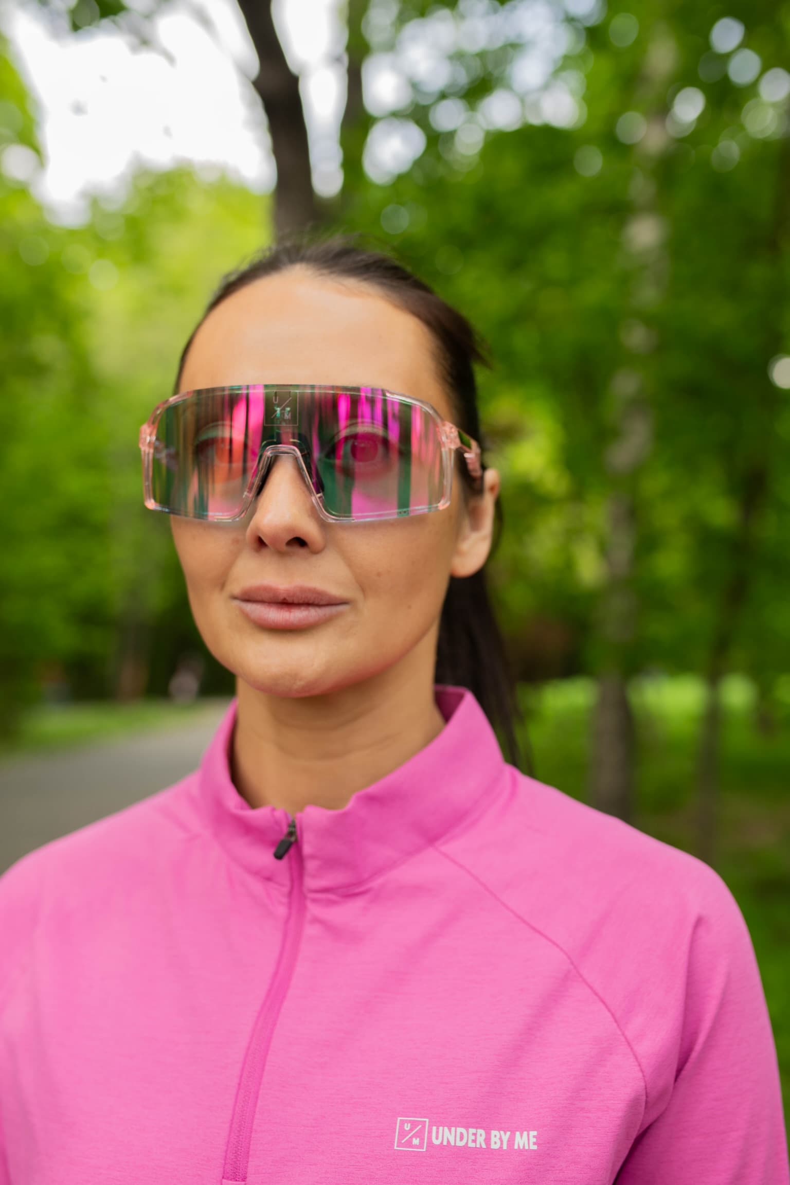 Солнцезащитные спортивные очки UNDER BY ME transparent photochromic double Pink 17