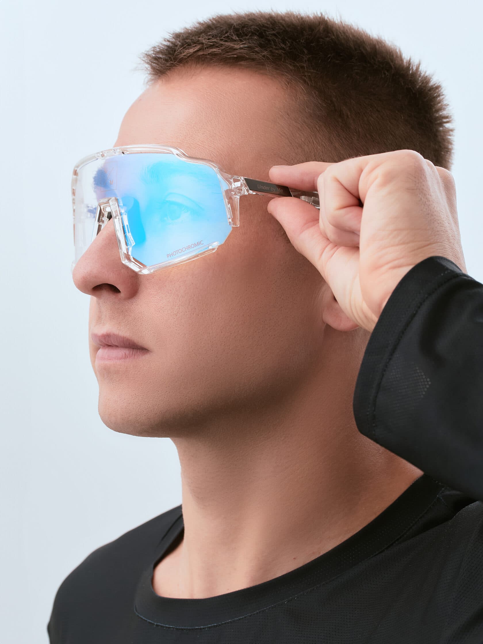 Солнцезащитные спортивные очки UNDER BY ME Aerospace transparent photochrom Blue 10