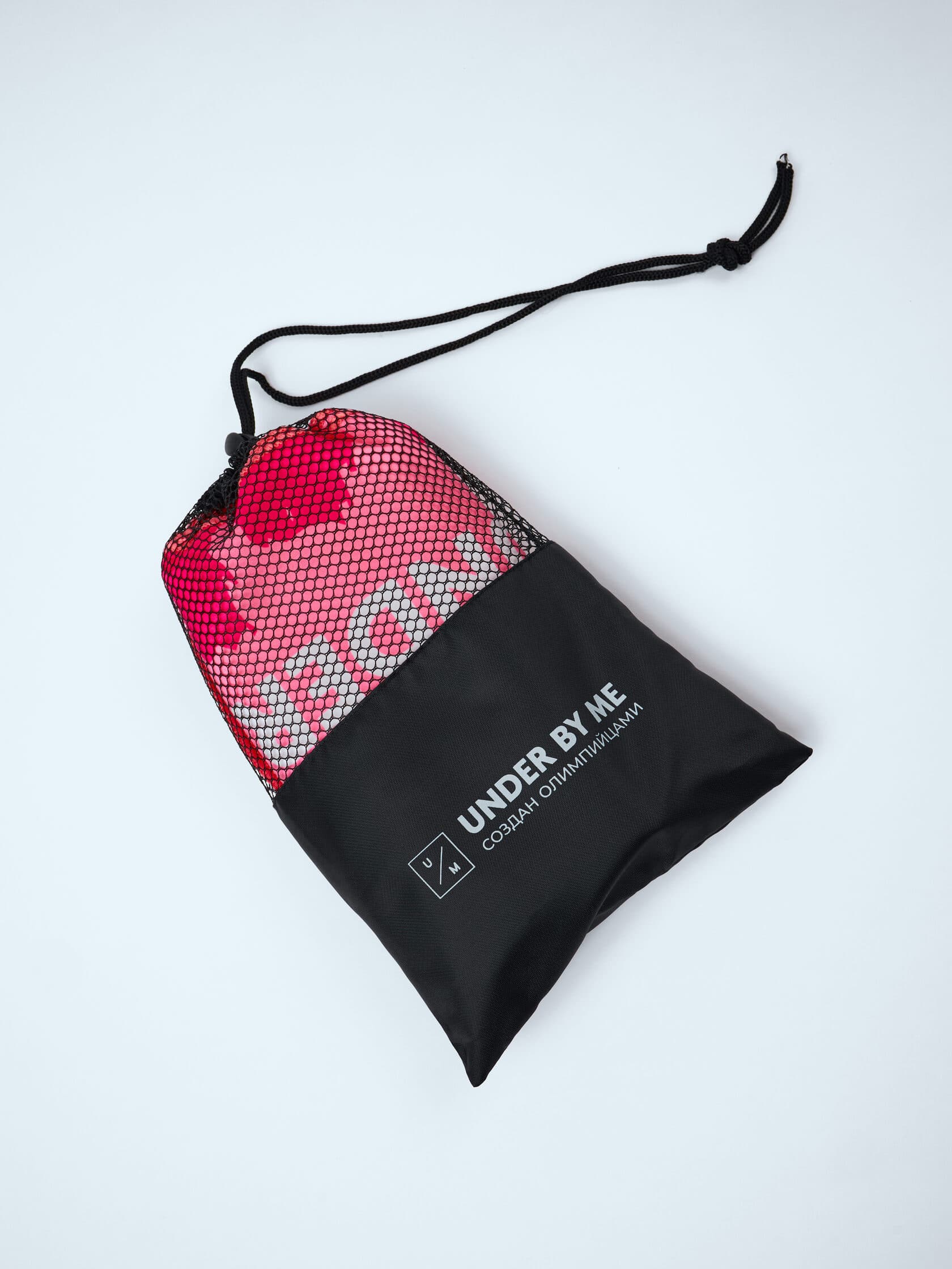 Быстросохнущее спортивное полотенце для тренировок UNDER BY ME Pink Leo 8