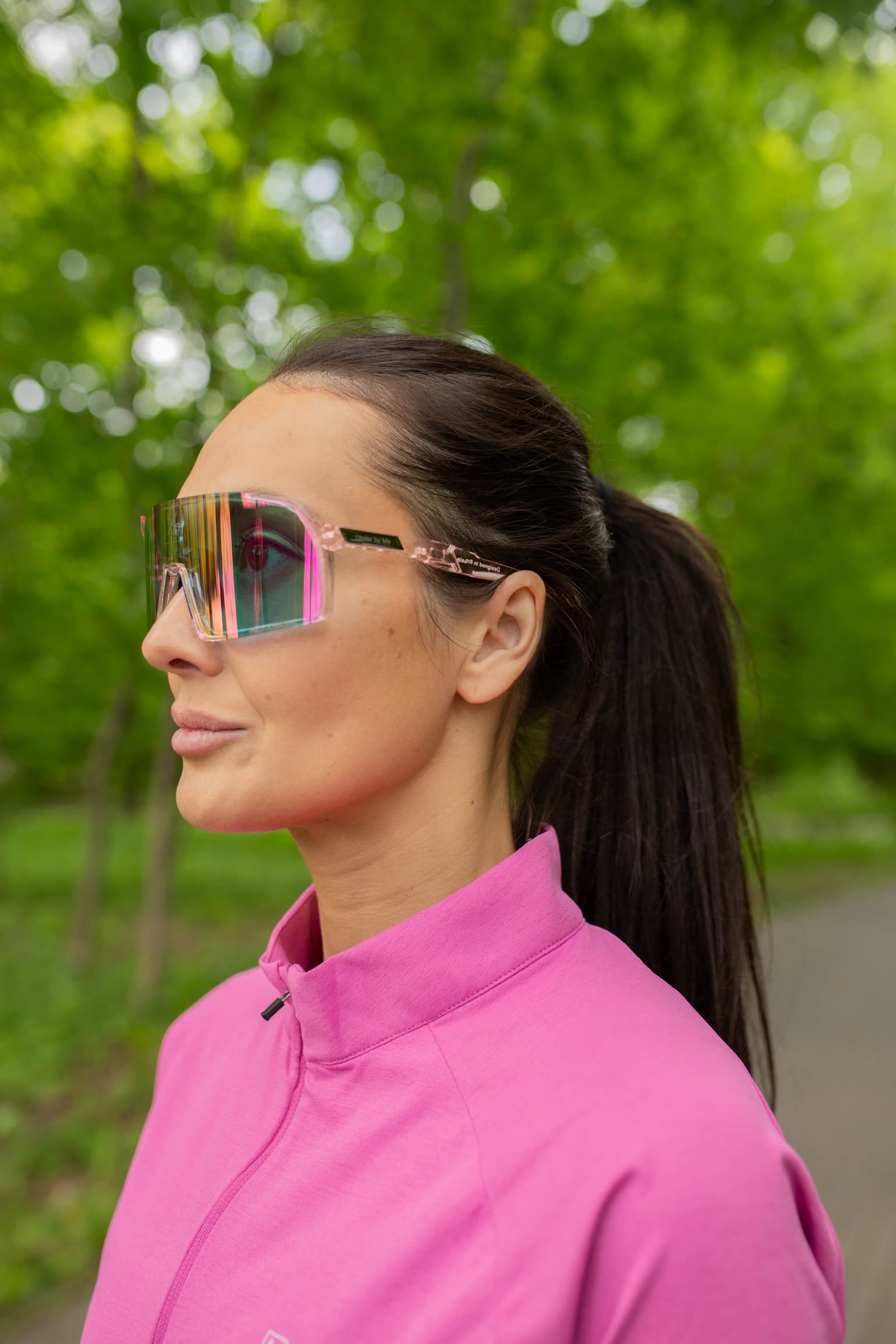 Солнцезащитные спортивные очки UNDER BY ME transparent photochromic double Pink 18