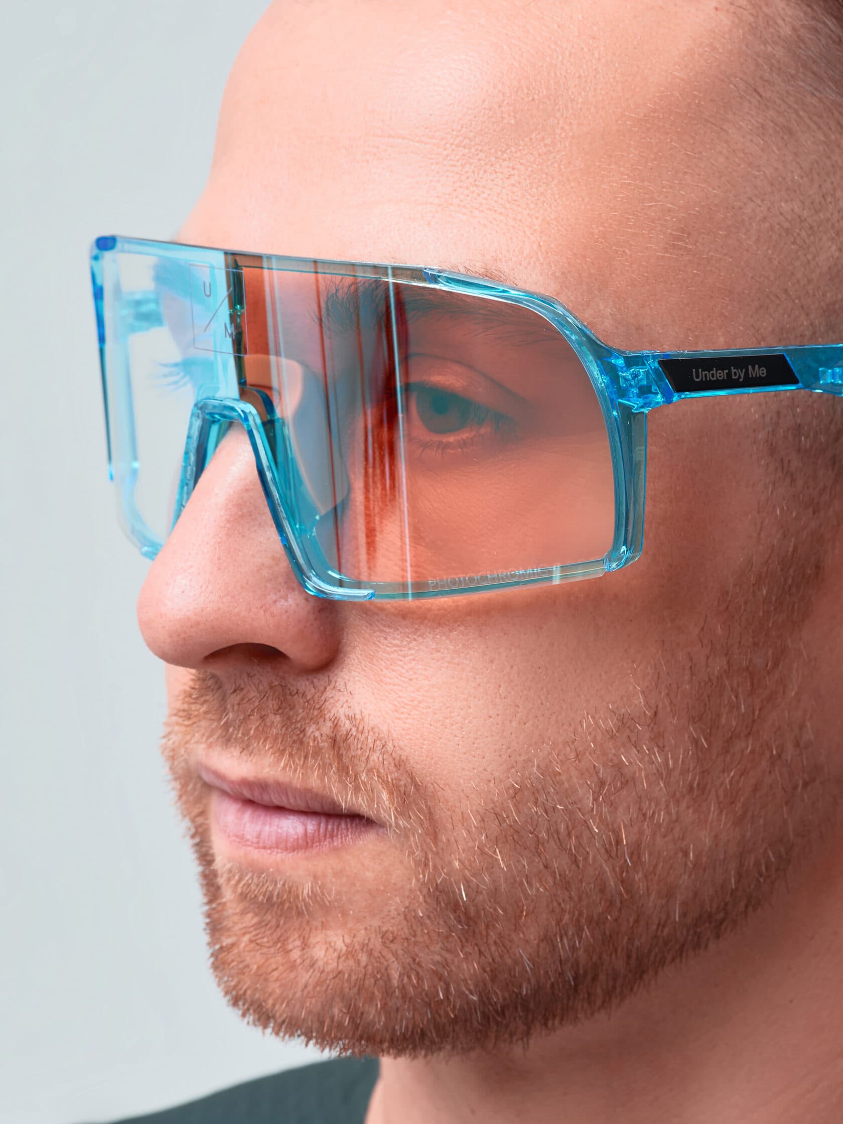 Солнцезащитные спортивные очки UNDER BY ME transparent photochromic double Blue 9