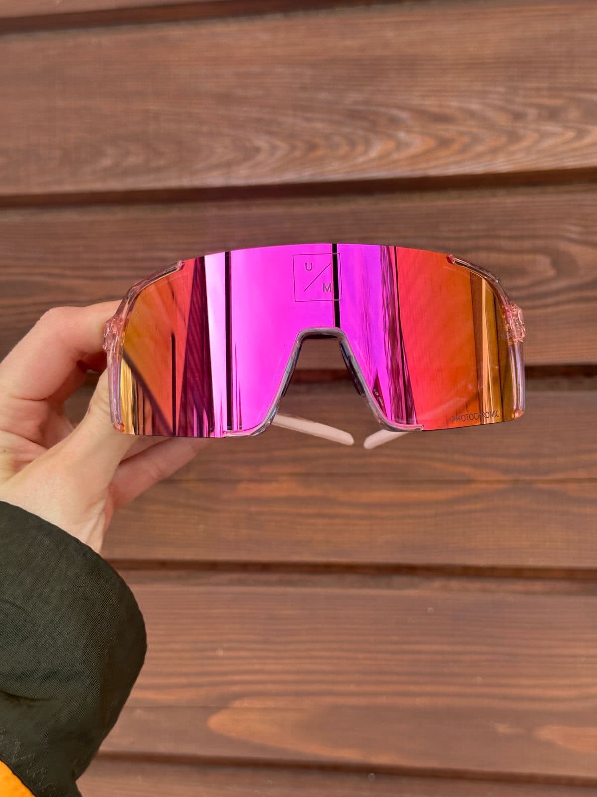 Солнцезащитные спортивные очки UNDER BY ME transparent photochromic double Pink 13