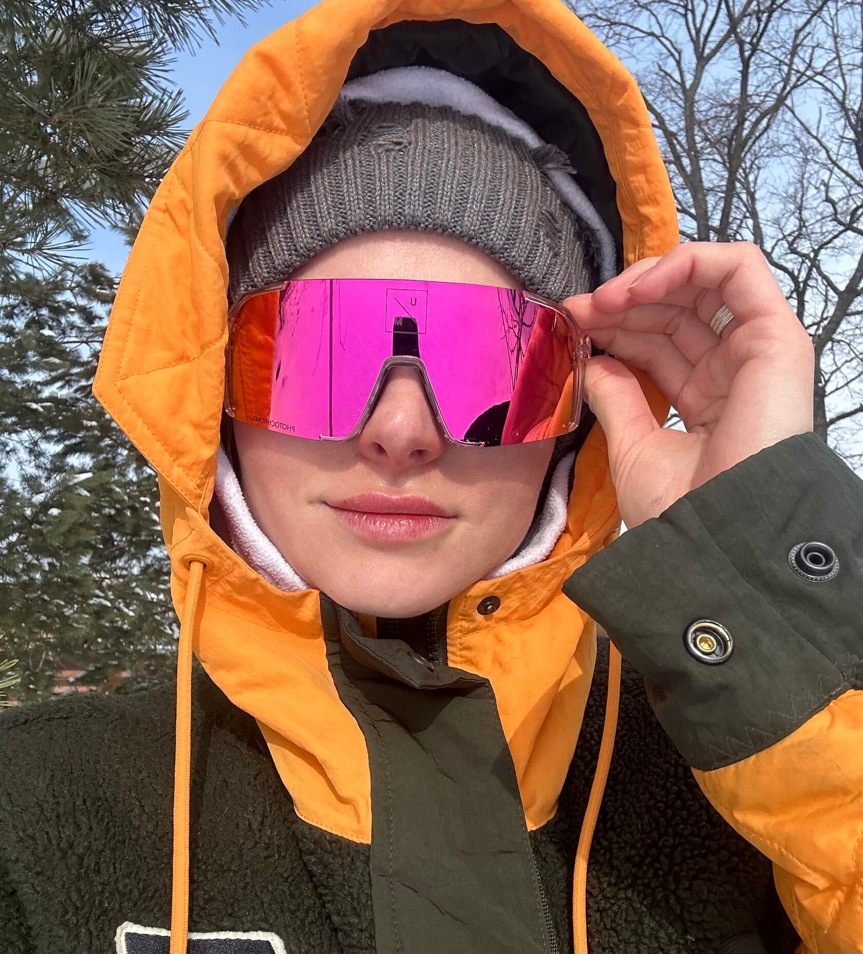 Солнцезащитные спортивные очки UNDER BY ME transparent photochromic double Pink 16