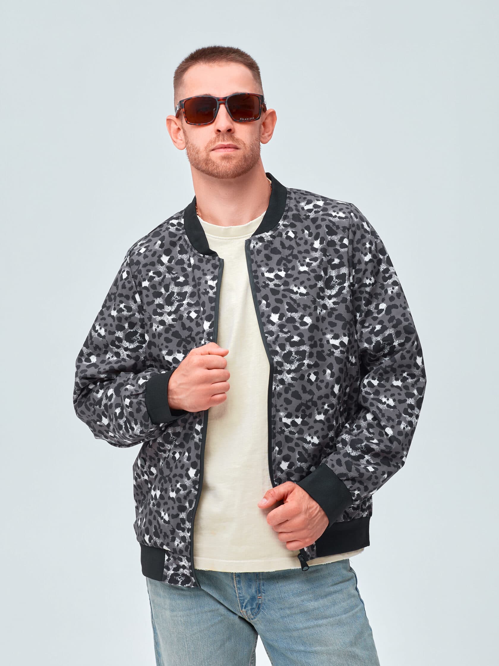 Бомбер UNDER BY ME Grey Leo унисекс (мужской XXL/женский XXXL)