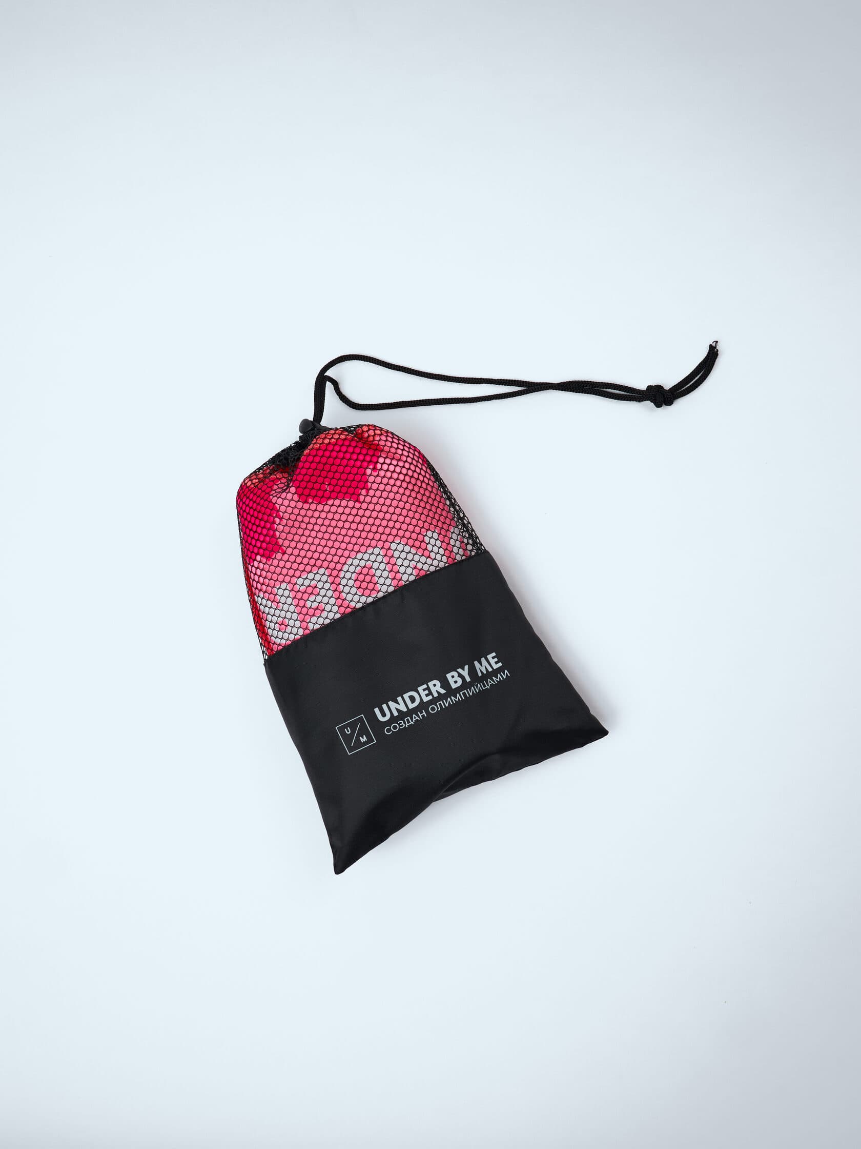 Быстросохнущее спортивное полотенце для тренировок UNDER BY ME Pink Leo 7