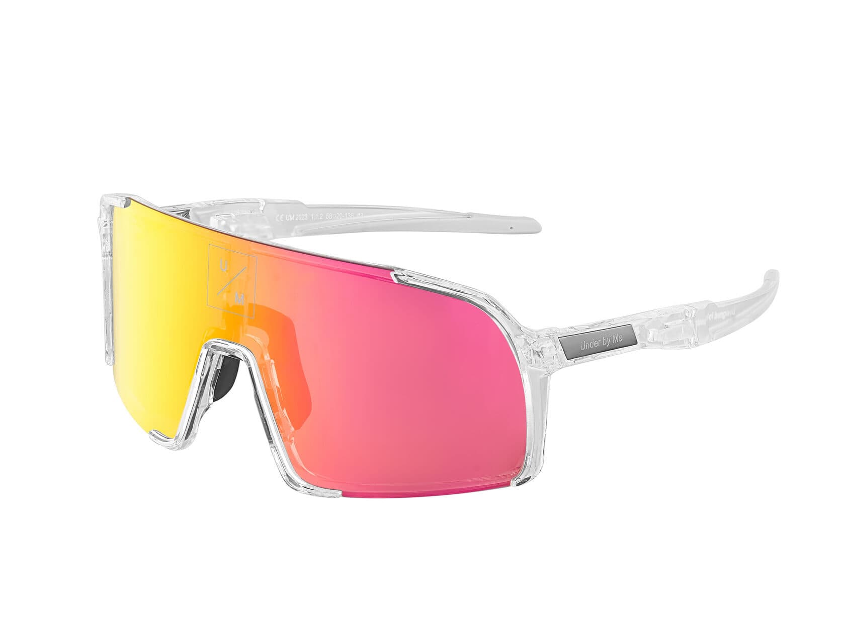 Солнцезащитные спортивные очки UNDER BY ME transparent Red 2