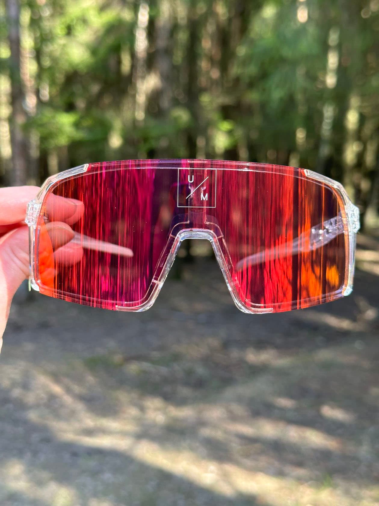 Солнцезащитные спортивные очки UNDER BY ME transparent Red 10