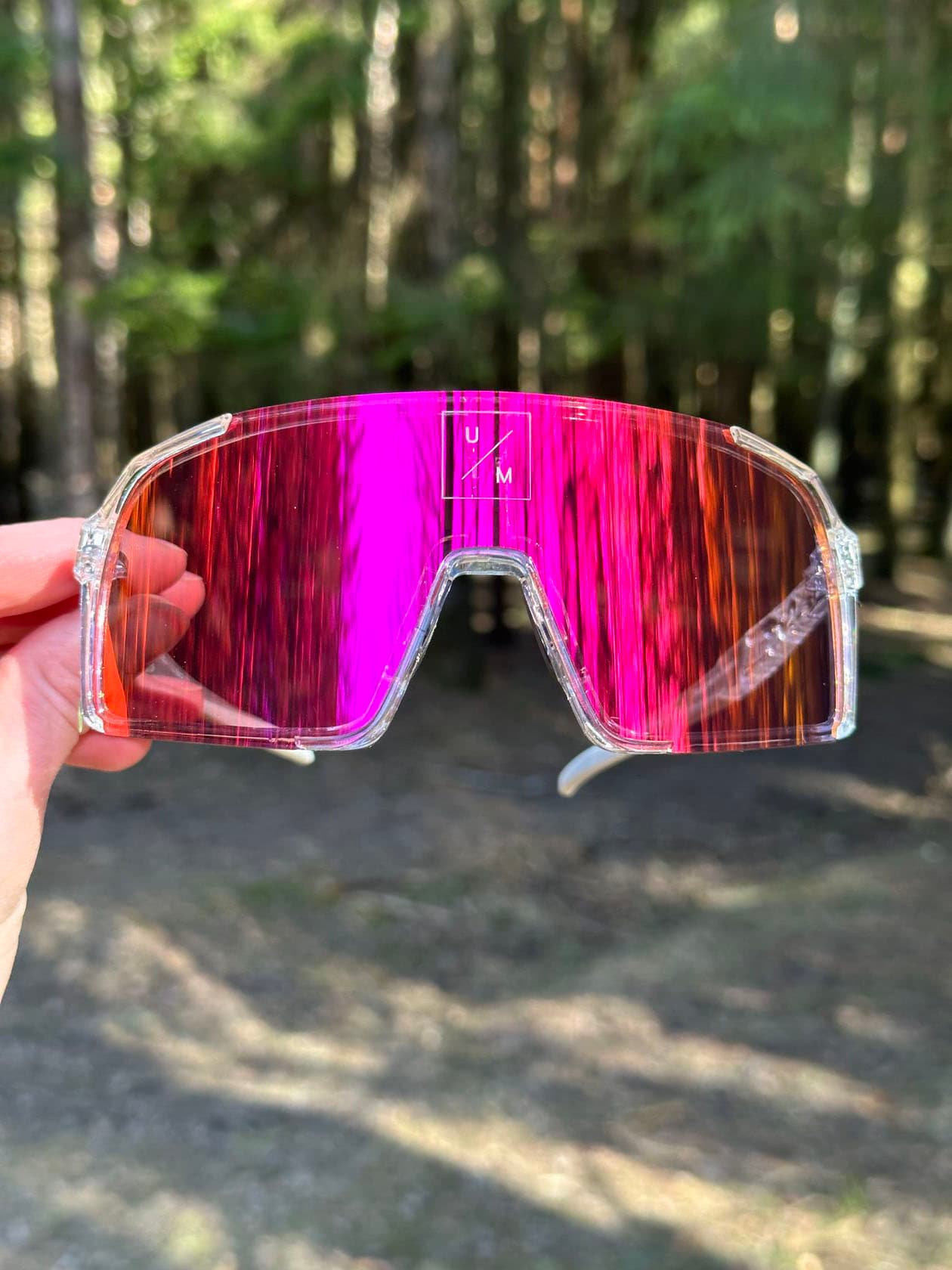 Солнцезащитные спортивные очки UNDER BY ME transparent Red 7