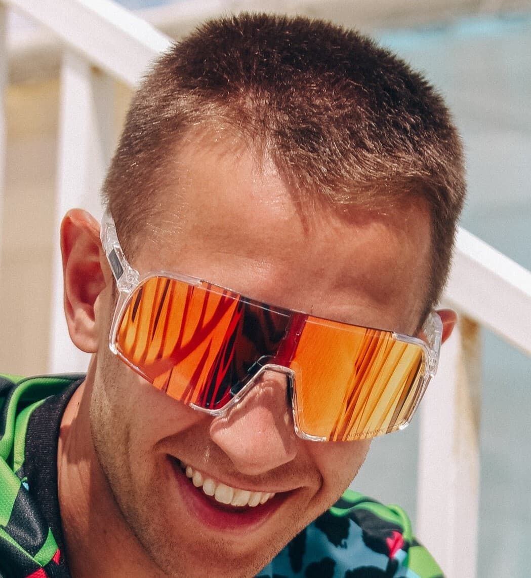 Солнцезащитные спортивные очки UNDER BY ME transparent Red 5