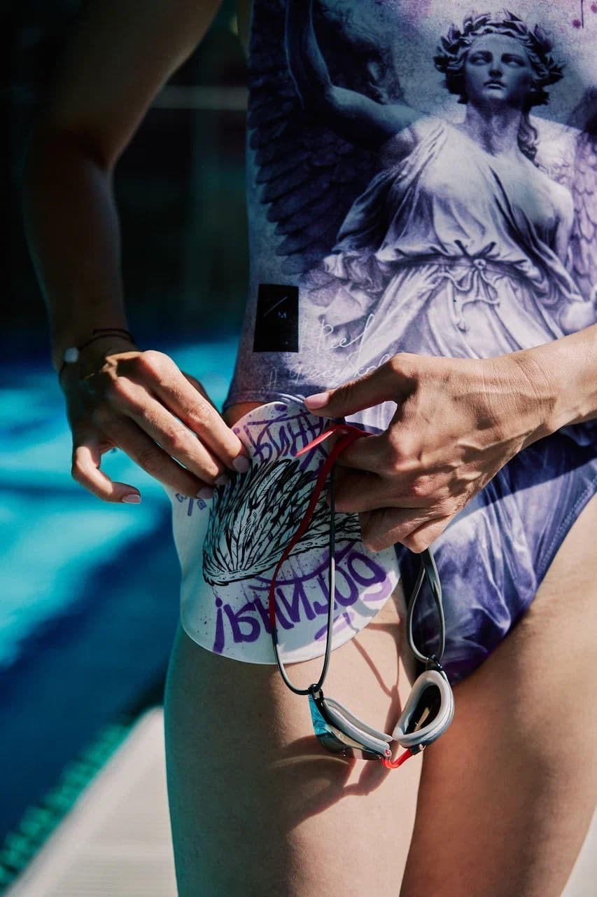 Шапочка для плавания UNDER BY ME The Goddess of swimming White 13