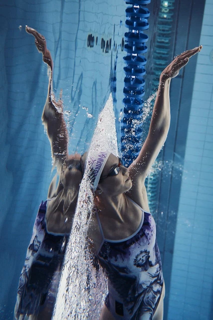 Шапочка для плавания UNDER BY ME The Goddess of swimming Purple 7